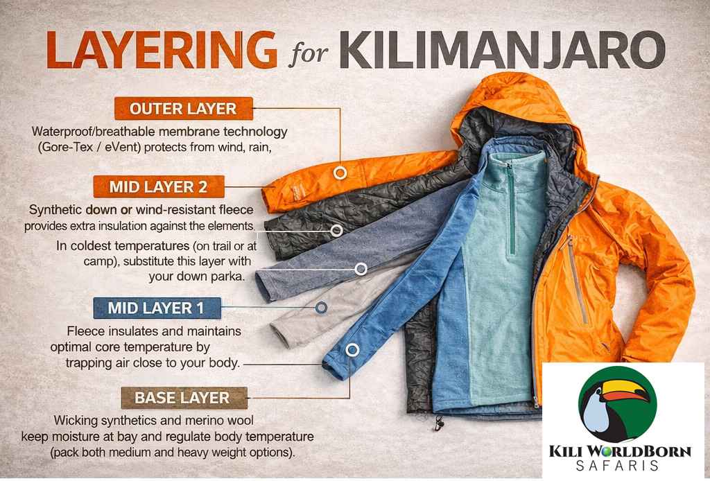 Essential Clothing Layers for Kilimanjaro